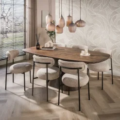 WoonStijl Eettafel Central deens ovaal 180 cm acacia bruin