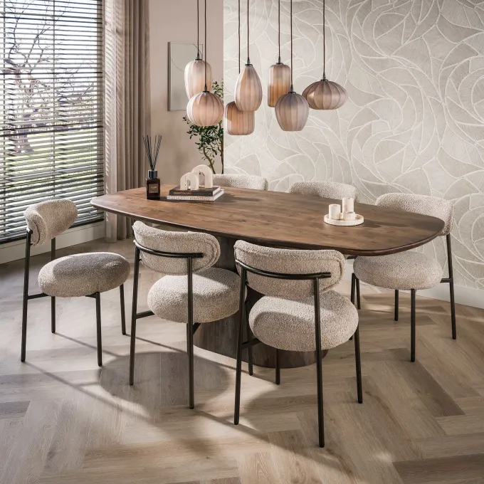 WoonStijl Eettafel Central deens ovaal 180 cm acacia bruin