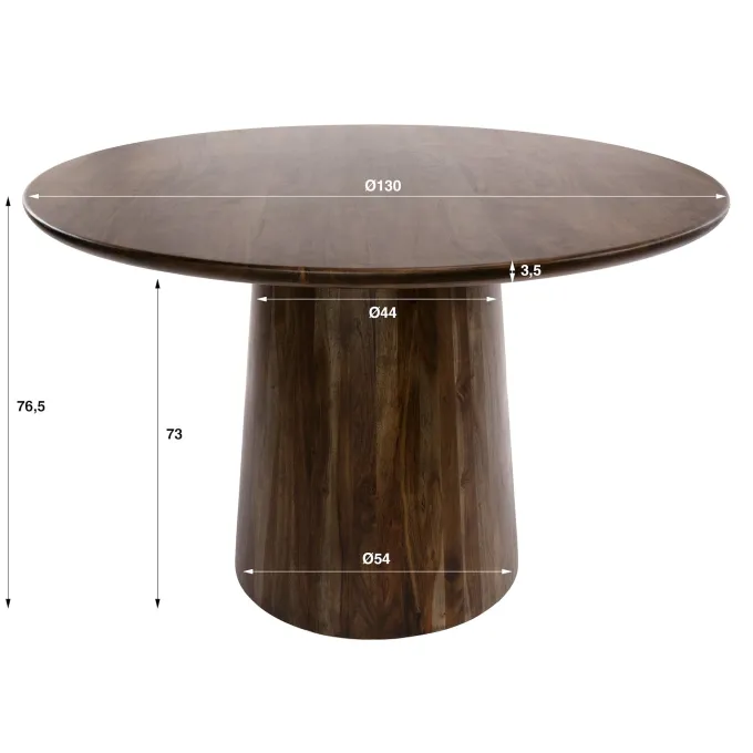 WoonStijl Eettafel Central rond Ø130 cm acacia bruin