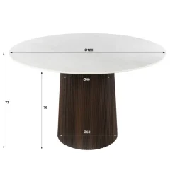 WoonStijl Eettafel Ceramo Centro rond Ø120cm Taj Mahal