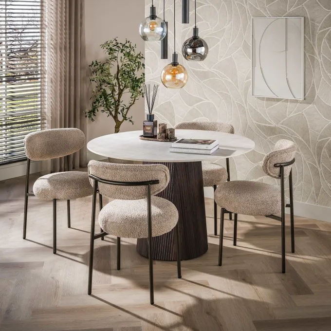 WoonStijl Eettafel Ceramo Centro rond Ø120cm Taj Mahal