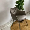 WoonStijl Eettafelfauteuil Striped PU Taupe