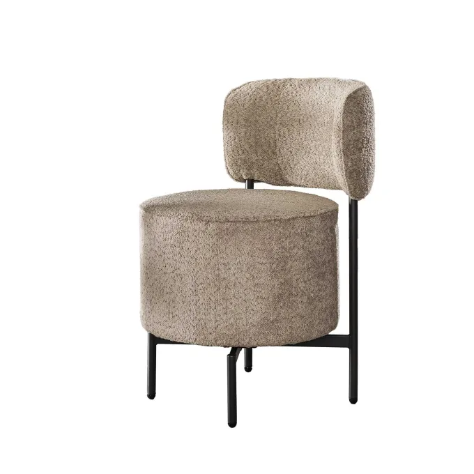 WoonStijl Eettafelstoel cocktail draaibaar Boucle zandkleur