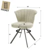 WoonStijl Eettafelstoel halfronde rug spring boucle wit - Set van 2 stoelen