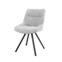 WoonStijl Eettafelstoel Plooi Boucle zilverkleurig