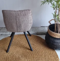 WoonStijl Eettafelstoel Plooi Boucle taupe