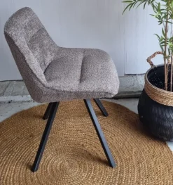 WoonStijl Eettafelstoel Plooi Boucle taupe