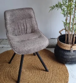 WoonStijl Eettafelstoel Plooi Boucle taupe
