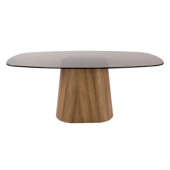 WoonStijl Eettafel Tinto Centro deens ovaal 180cm Brons glas