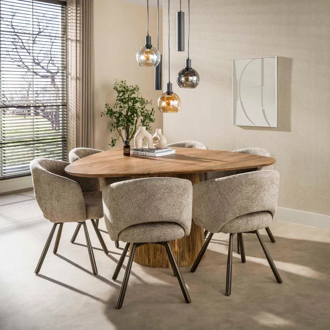 WoonStijl Eettafel Wave Centro driehoekig 150 mango