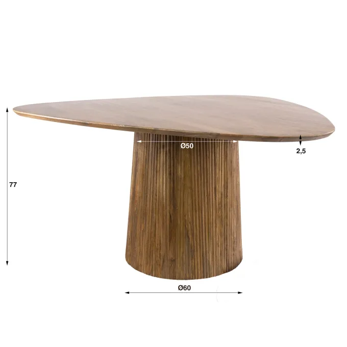 WoonStijl Eettafel Wave Centro driehoekig 150 mango