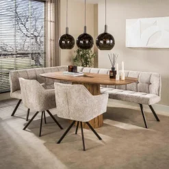 WoonStijl Eettafel Wave Centro Deens ovaal 180cm Massief mango zand