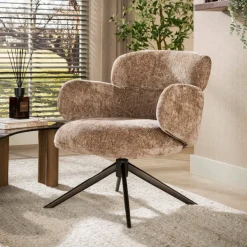 WoonStijl Fauteuil Flex draaibaar Hoven champagne bruin