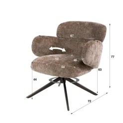 WoonStijl Fauteuil Flex draaibaar Hoven champagne bruin