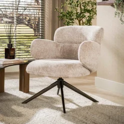 WoonStijl Fauteuil Flex draaibaar Hoven zand-bruin