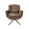 WoonStijl Fauteuil Forza draaibaar Hoven champagne - bruin onderstel