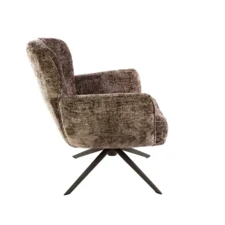 WoonStijl Fauteuil Forza draaibaar Hoven champagne - bruin onderstel