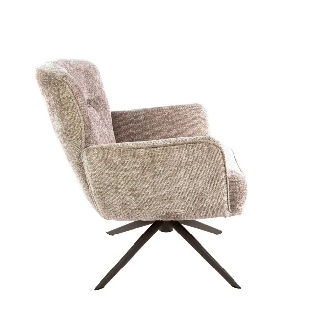 WoonStijl Fauteuil Forza draaibaar Hoven zand - bruin onderstel