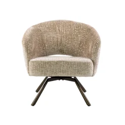 WoonStijl Fauteuil Salon Cross draaibaar Monti zand- frame bruin