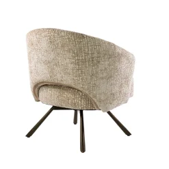 WoonStijl Fauteuil Salon Cross draaibaar Monti zand- frame bruin