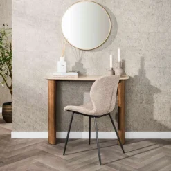 WoonStijl Hal-/Kaptafel Romano Curvo Keramiek Travertin – Stijlvol Design