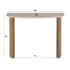 WoonStijl Hal-/Kaptafel Romano Curvo Keramiek Travertin – Stijlvol Design