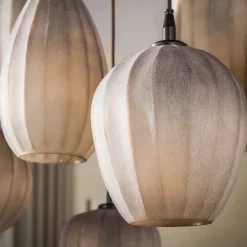 WoonStijl Hanglamp Altura 4+3-lichts Sienna bruin-frosted