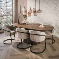 WoonStijl Hanglamp Altura 4+3-lichts Sienna bruin-frosted