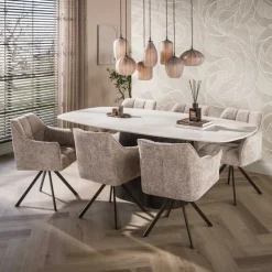 WoonStijl Hanglamp Altura 4+3-lichts Sienna bruin-frosted