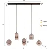 WoonStijl Hanglamp Altura 5-lichts Sienna bruin-frosted