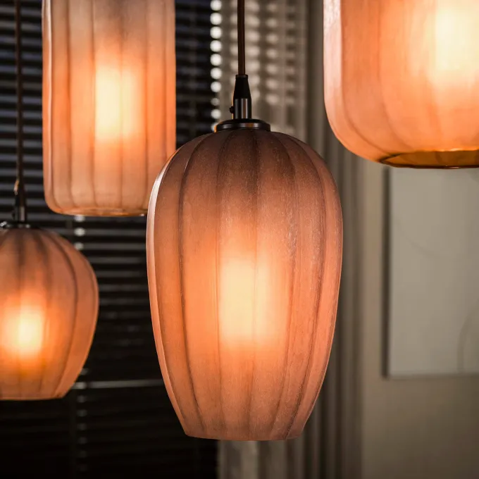 WoonStijl Hanglamp Altura 5-lichts Sienna bruin-frosted