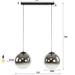 WoonStijl Hanglamp bubble shaded XL 2L