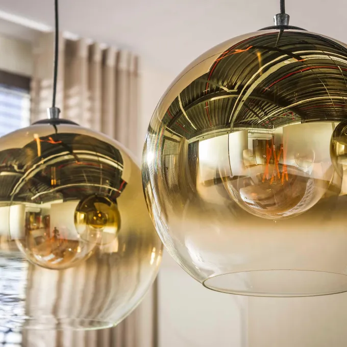 WoonStijl Hanglamp Bubble Shaded 3-licht Goud