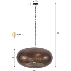 WoonStijl Hanglamp Cielo Ø90cm Antiek koper