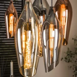 WoonStijl Hanglamp 4+3 cocoon mix glass
