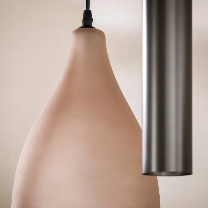 WoonStijl Hanglamp Cocoon pendel 4+3-lichts Sienna bruin-frosted