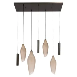 WoonStijl Hanglamp Cocoon pendel 4+3-lichts Sienna bruin-frosted