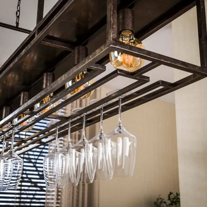 WoonStijl Hanglamp Decorate 6-lichts urban bruin