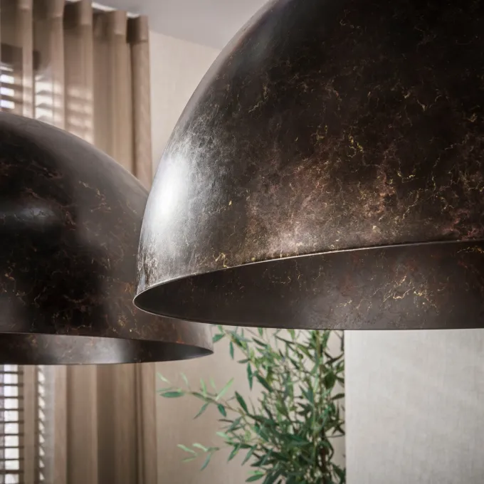 WoonStijl Hanglamp Dome 2-lichts Ø60cm Urban Bruin