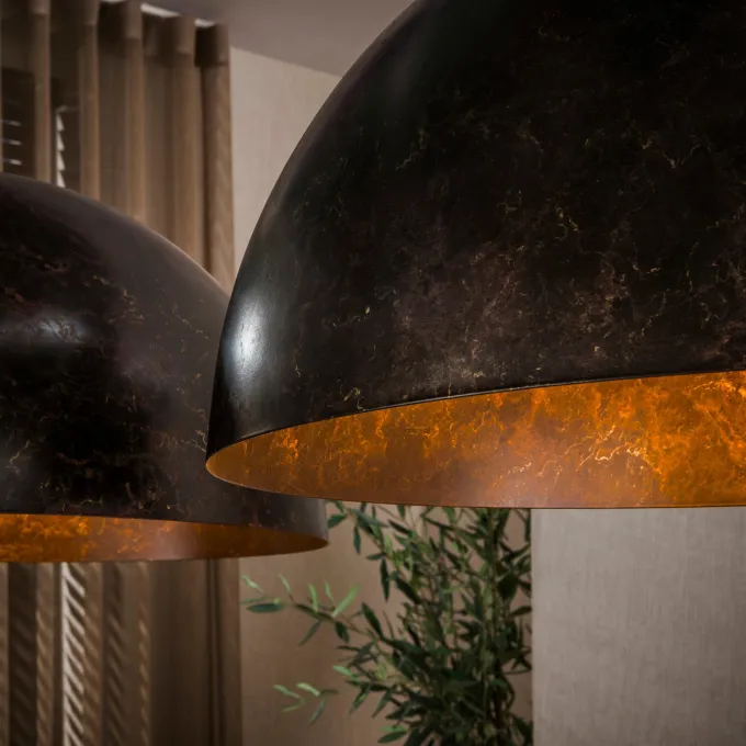 WoonStijl Hanglamp Dome 2-lichts Ø60cm Urban Bruin