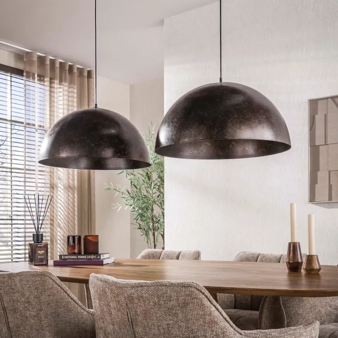 WoonStijl Hanglamp Dome 2-lichts Ø60cm Urban Bruin