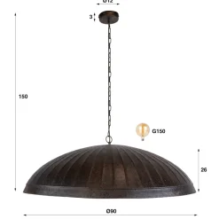 WoonStijl Hanglamp Guard 1-lichts Ø90cm Smoked bruin