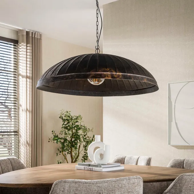 WoonStijl Hanglamp Guard 1-lichts Ø90cm Smoked bruin