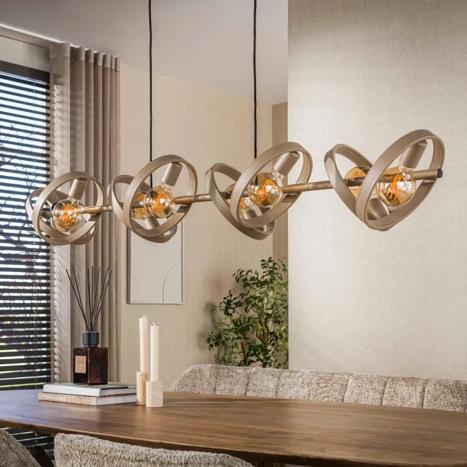 WoonStijl Hanglamp Hover 8-lichts beige