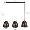 WoonStijl Hanglamp kosmos 3 lichts Urban bruin