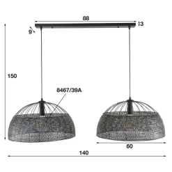 WoonStijl Hanglamp 2L armor Ø60
