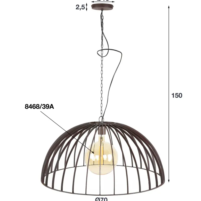 WoonStijl Hanglamp 1L capitol Ø70