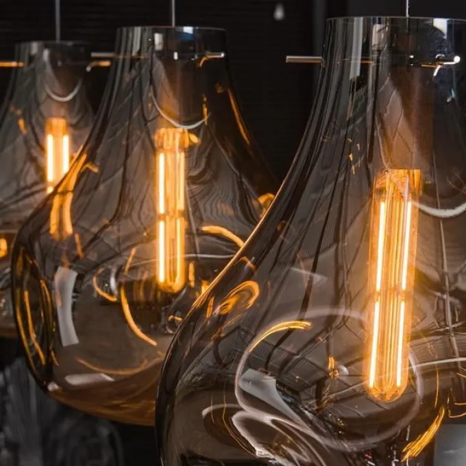 WoonStijl Hanglamp 3L dent glass