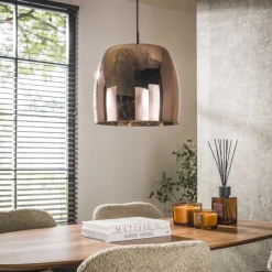 WoonStijl Hanglamp 1L drift glass Koper