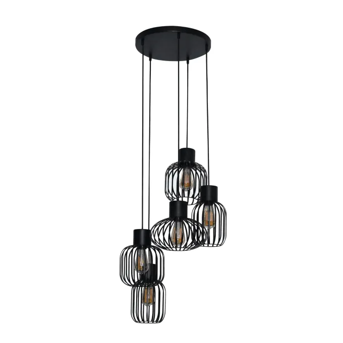 WoonStijl Hanglamp 5L getrapt mix metal